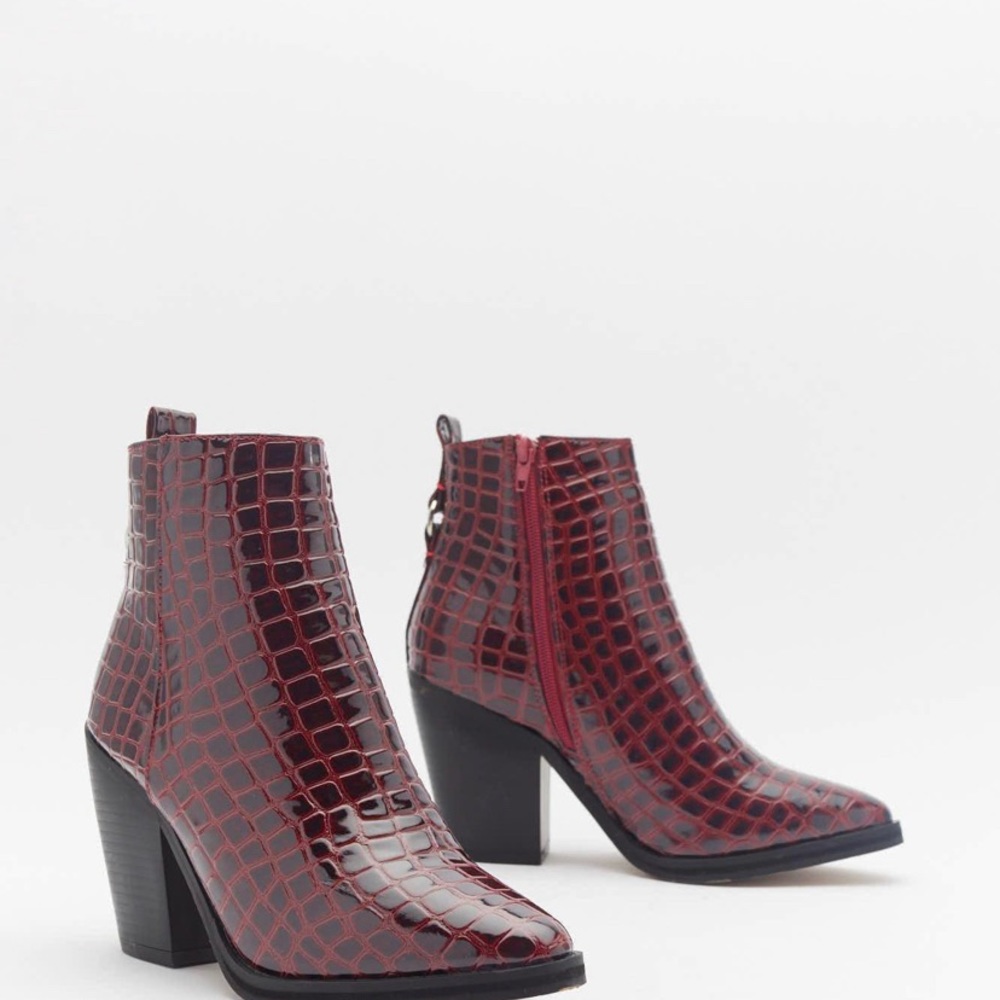 Croc This Town Red Faux Leather Boots